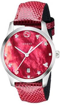 Gucci G-Timeless Mother of Pearl Dial Leather Strap Ladies Watch YA1264041