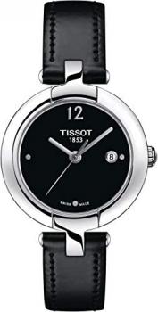 Tissot Trend Pinky Black Dial Black Leather Ladies Watch T0842101605700