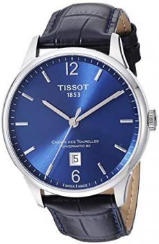 Tissot mens Chemin Des Tourelles Stainless Steel Dress Watch Blue T0994071604700