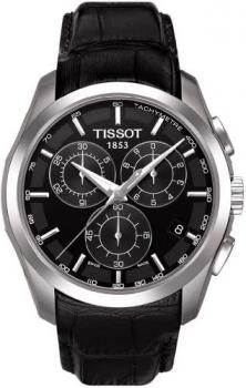 Tissot mens Couturier Chrono Quartz Stainless Steel Dress Watch Black T0356171605100