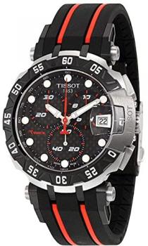 Tissot Black Dial SS Rubber Chronograph Quartz Men's Watch T0924172720100