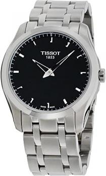 Tissot Couturier Secret Date Watch - Perpetual Calendar LED Digital Display - Stainless Steel 39mm Black Face Swiss Made Quartz Watch with Gregorian and Chinese Calendars T035.446.11.051.01