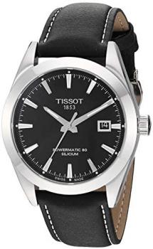 Tissot mens Gentleman Stainless Steel Dress Watch Black T1274071605100