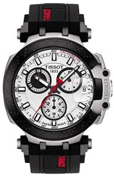 Tissot mens T-Race Chrono Quartz Stainless Steel Casual Watch Black T1154172701100