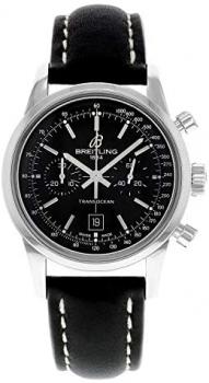 Breitling Men's A4131012-BC06-428X 'Transocean' Chronograph Black Leather Watch