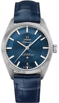 Omega Constellation Globemaster Blue Dial and Leather Strap Men's Watch