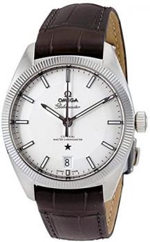 Omega Constellation Stainless Steel on Charcoal Leather Strap Men's Watch 130.33.39.21.02.001