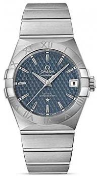 Omega Constellation Mens Blue Face Stainless Steel Swiss Automatic Watch 123.10.38.21.03.001