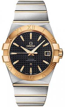 Omega Constellation Yellow Gold &amp; Steel Black Dial Men's Watch 123.20.38.21.01.002