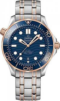 Omega Seamaster Blue Dial 18k Rose Gold and Steel Men's Watch 210.20.42.20.03.002