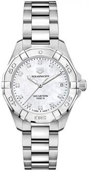 Tag Heuer Aquaracer White Mother of Pearl Diamond Dial Ladies Watch WBD1314.BA0740