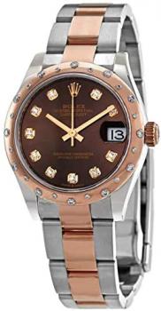 Rolex Datejust 31 Chocolate Diamond Dial Automatic Ladies Steel and 18kt Rose Gold Oyster Watch 278341CHDO
