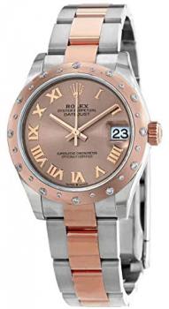 Rolex DateJust 31 Rose Dial Automatic Ladies Stainless Steel 18 ct Everose Gold Oyster Watch 278341PRO