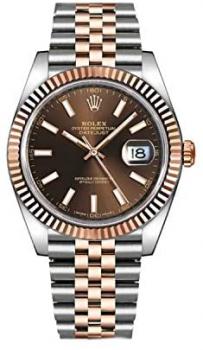 Rolex Datejust Chocolate Dial Steel and 18K Everose Gold Jubilee Men's Watch 126331CHSJ