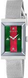 Gucci Steel Case Dial with Bees Indexes, Interchangeable Steel Mesh Bracelet Silver/Green/Red One Size
