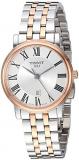 Tissot womens Carson Stainless Steel Dress Watch Grey|Rose Gold T1222102203301