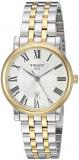 Tissot womens Carson Stainless Steel Dress Watch Grey|Yellow Gold T1222102203300