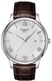 Tissot mens Tradition stainless-steel Dress Watch Brown T0636101603800