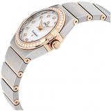 Omega Constellation Diamond Mother of Pearl Dial Rose Gold and Steel Ladies Watch 12325276055001