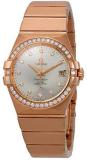 Omega Constellation 18kt Rose Gold Automatic Silver Dial Ladies Watch 123.55.35.20.52.001