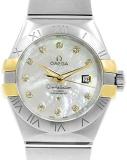 Omega Constellation White Mother of Pearl Diamond Steel and 18K Yellow Gold Ladies Watch 123.20.31.20.55.004