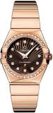 Omega Constellation Brown Dial 18k Rose Gold Luxury Watch 123.55.27.60.63.002