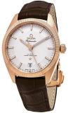 Omega Men's Globemaster Gold Swiss-Automatic Watch with Leather Calfskin Strap, Brown, 22 (Model: 13053392102001)