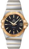 Omega Constellation Yellow Gold &amp; Steel Black Dial Men's Watch 123.20.38.21.01.002