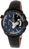 TAG Heuer Men's CAV5185.FC6237 Grand Carrera Leather Strap Chronograph Black Dial Watch