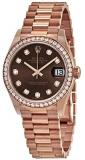 Rolex Datejust 31 Chocolate Diamond Dial Ladies 18 ct Everose Gold President Watch 278285CHDP