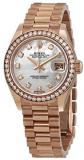 Rolex Lady-Datejust Mother of Pearl Diamond Dial Automatic Ladies 18kt Everose Gold President Watch 279135MDP