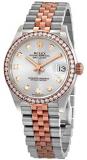 Rolex Datejust 31 Silver Diamond Dial Automatic Ladies Steel and 18kt Everose Gold Jubilee Watch 278381SDJ