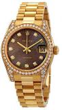 Rolex Datejust 31 Black Mother of Pearl Jubilee Diamond Dial Ladies 18kt Yellow ...