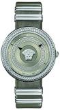 Versace Women's 'V-Metal Icon' Swiss Quartz Stainless Steel and Leather Casual W...