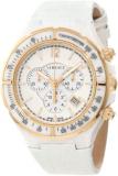 Versace Women's 28CCP1D001 S001 Dv One Ceramic Case Rose Gold IP Tachymeter White Dial Chronograph Date Leather Watch
