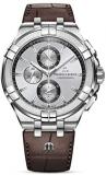 Maurice Lacroix Stainless Steel Swiss Quartz Watch with Leather Strap, Brown, 24 (Model: AI1018-SS001-130-1)