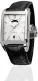 Maurice Lacroix Pontos Rectangulaire Day Date Automatic Silver Dial Black Leather Watch PT6237-SS001-13E