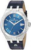 Maurice Lacroix Men's Aikon Stainless Steel Swiss Quartz Watch with Leather Stra...