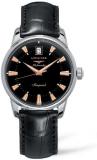 Longines Conquest Heritage Black Dial Leather Automatic Mens Watch L16114522