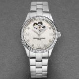 Frederique Constant Women's FC310WDHB3BD6B 'Double Heart Beat' White Dial Diamond Automatic Watch