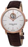 Frederique Constant Men's Slimline Gold Swiss-Automatic Watch with Leather Strap, Brown, 13 (Model: FC-312V4S4)