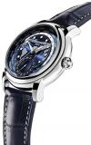 Frederique Constant Men's FC718NWM4H6 Worldtimer Automatic Watch With Blue Leather Band