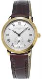 Frederique Constant Women's Slimline Stainless Steel Quartz Watch with Leather S...