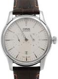 Oris Artelier Automatic Regulator Watch - Mens 40mm Analog Silver Face with Second Hand, Date and Sapphire Crystal - Brown Leather Band Self Winding Swiss Made Luxury Watches for Men 749 7667 4051