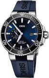 Oris Aquis Small Second, Date Stainless Steel Men's Watch w/ Blue Rubber Strap74377334135RS