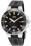 Oris Aquis Small Second Date Mens Stainless Steel Automatic Diver Watch - 45mm Analog Black Face 500M Waterproof Dive Watch - Black Rubber Band Swiss Luxury Diving Watch For Men 74377334159
