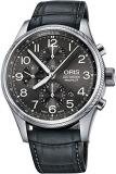 Oris Big Crown ProPilot Chronograph Mens Stainless Steel 44mm Grey Face Oris Watch - Grey Leather Band Swiss Automatic Watch 01 774 7699 4063-07 5 22 06FC