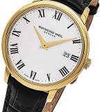 Raymond Weil White Dial Stainless Steel Leather Quartz Men's Watch 5488-PC-00300