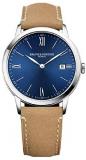 Baume et Mercier Classima Blue Dial Brown Leather 40mm Men's Watch 10385
