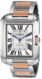 Cartier Tank Anglaise XL Automatic Silver Dial 18 kt Rose Gold and Steel Mens Watch W5310006